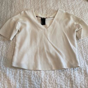 Dolan Cropped Textured Blouse